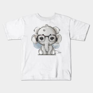 Joyful Inspiration - Where Kawaii Aesthetics and Elephant Magic Meet Kids T-Shirt